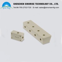 2017 Customized CNC Machining Parts with Trapezoidal Bevel Clear POM Parts Plastic Valve Body