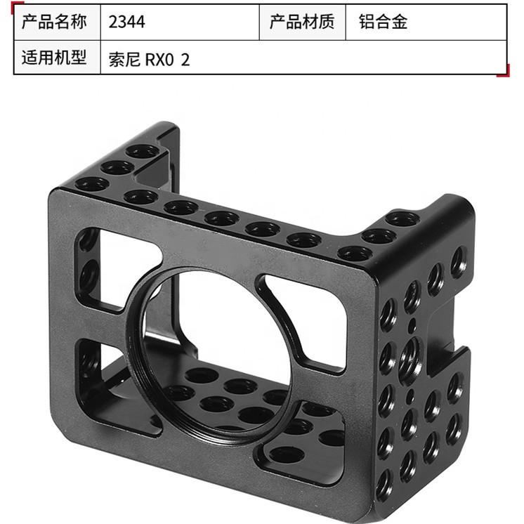 SONY RX0 appareil photo de vlog cnc aluminum cnc machining parts stainless steel action camera black with holes accessories